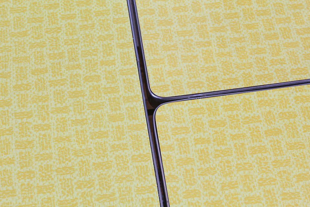 Retro 1950s Era Yellow Formica and Chrome Dining Table with Chairs