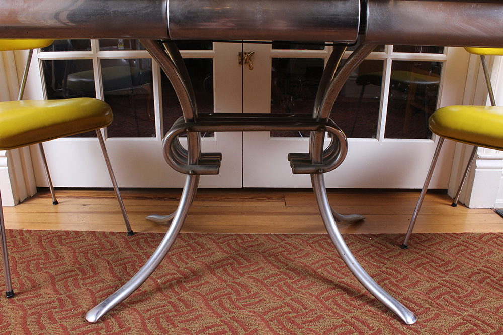 Retro 1950s Era Yellow Formica and Chrome Dining Table with Chairs
