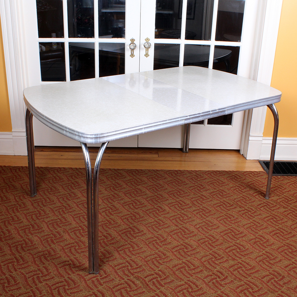 Marbled Formica Topped 1950's Retro Dining Room Table