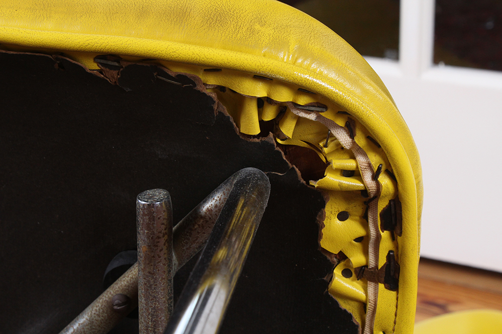 Retro 1950s Era Yellow Formica and Chrome Dining Table with Chairs