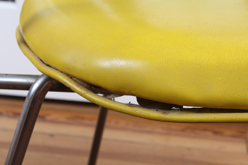 Retro 1950s Era Yellow Formica and Chrome Dining Table with Chairs