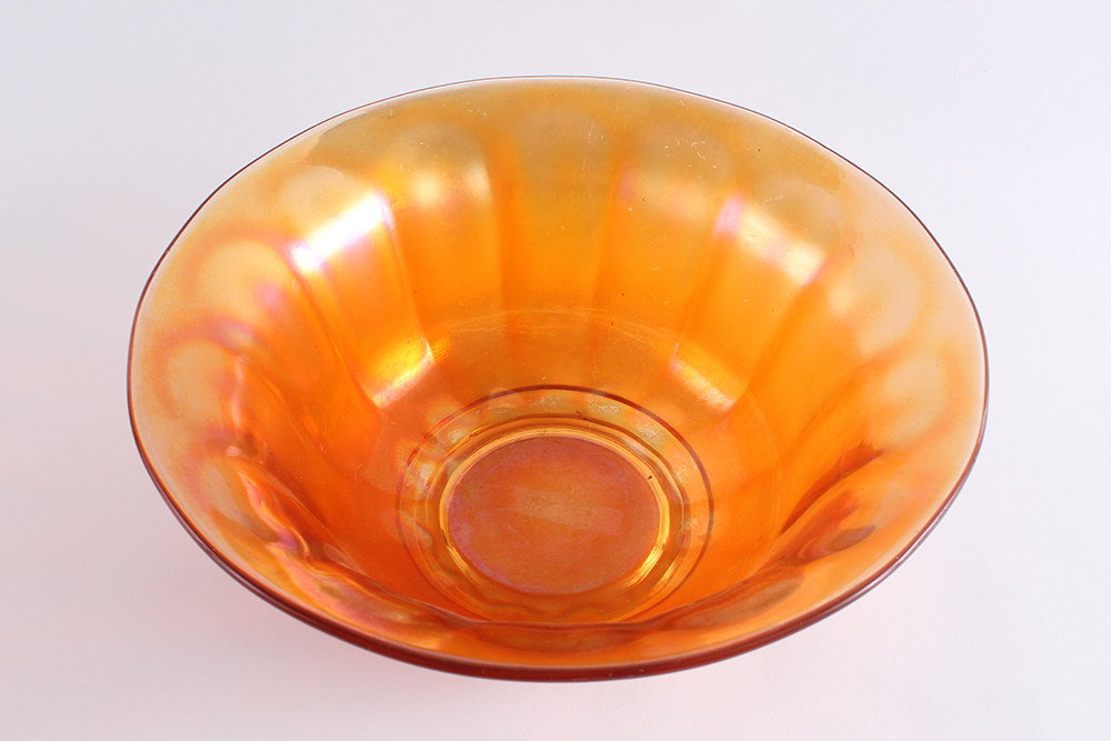 Marigold Carnival Glass Serving Bowl