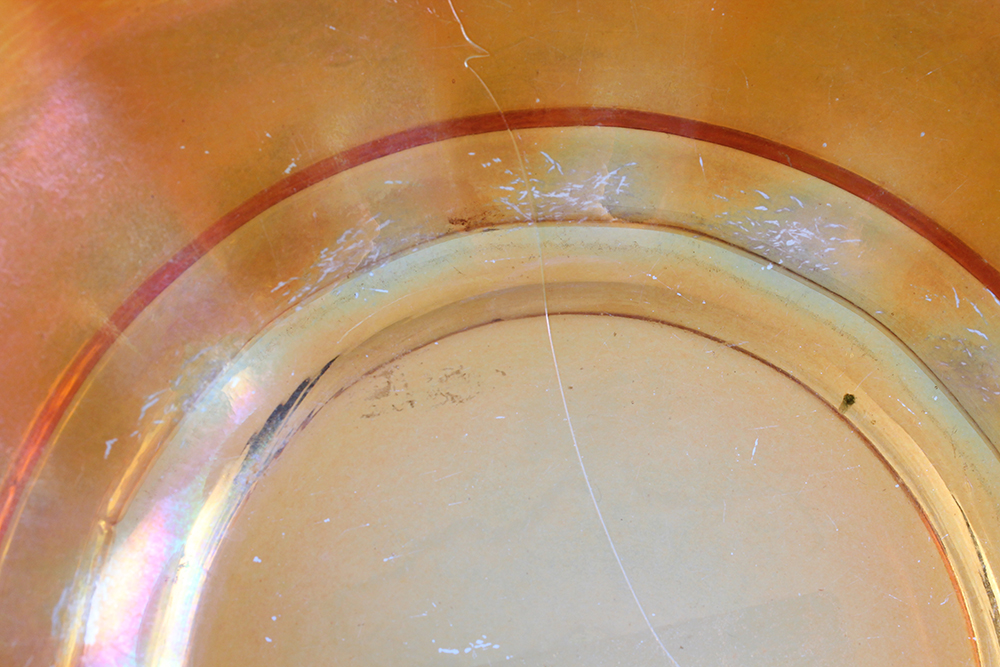 Marigold Carnival Glass Serving Bowl