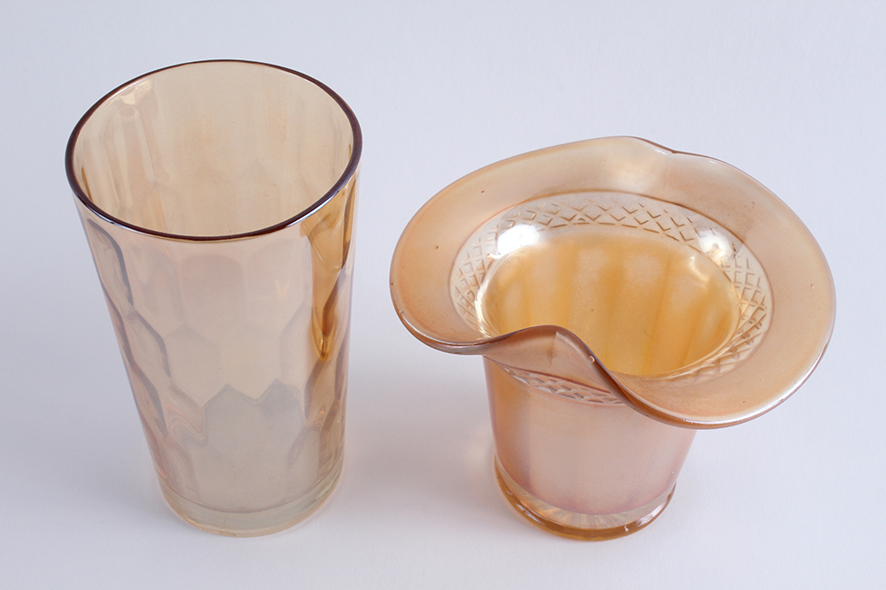 Honey Amber Carnival Glass