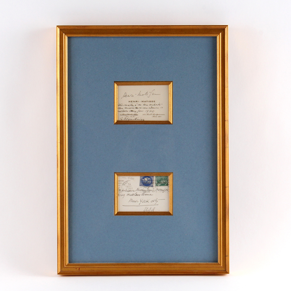 Henri Matisse Hand Signed Thank You Card