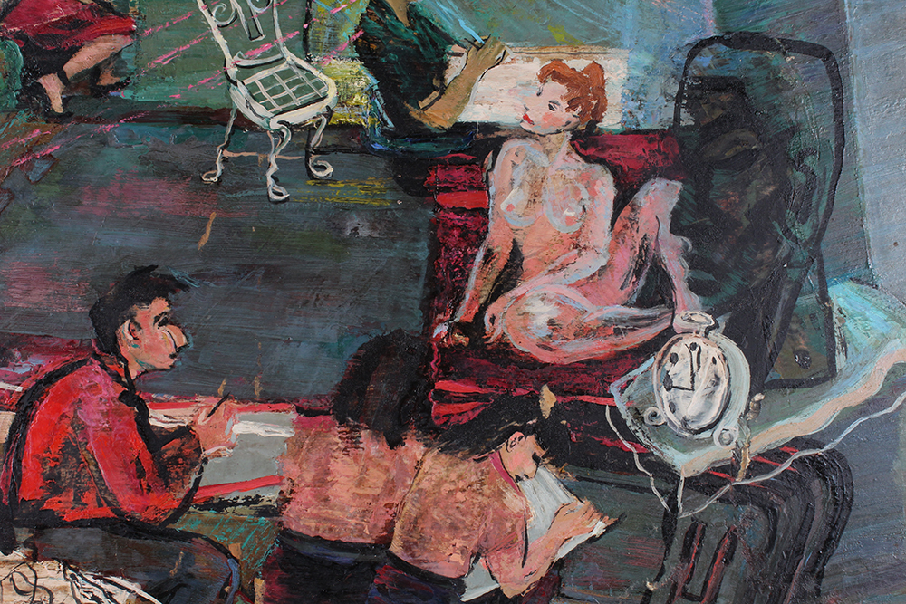 Scamanda Gerard Original Painting Titled "Portrait of a Sketch Class"