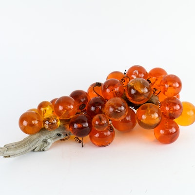 Vintage Orange Acrylic Grapes on Wood Vintage Orange Acrylic Grapes on Wood