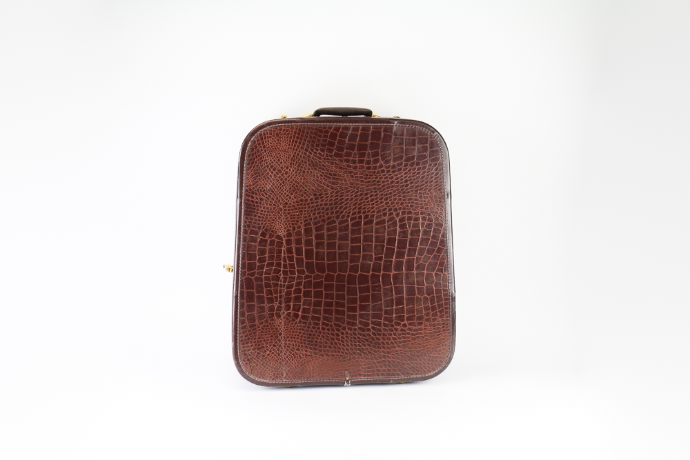 Vintage Faux Alligator Skin Suitcase