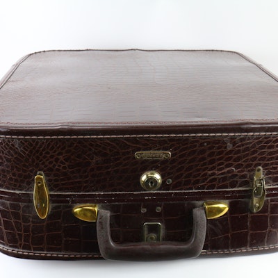 Vintage Faux Alligator Skin Suitcase Vintage Faux Alligator Skin Suitcase