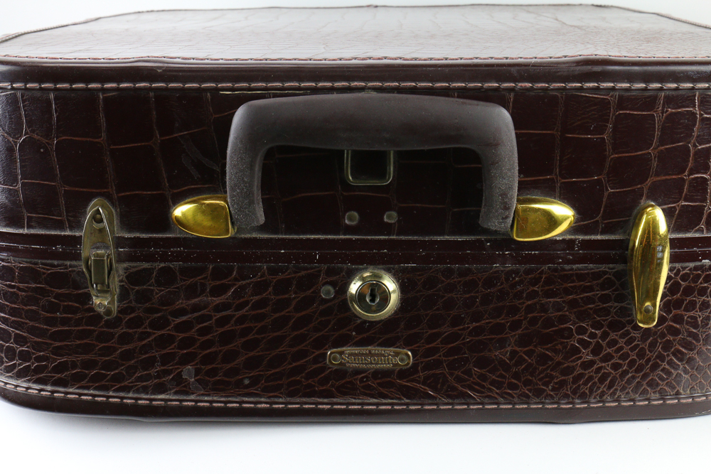 Vintage Faux Alligator Skin Suitcase