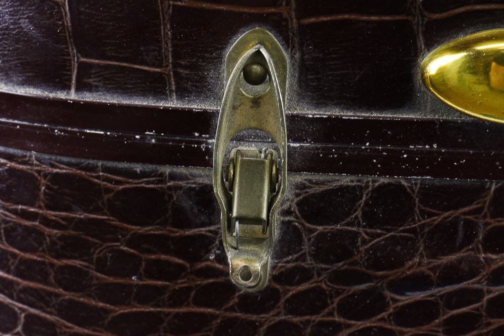 Vintage Faux Alligator Skin Suitcase