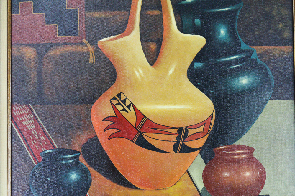 Framed and Signed Oil on Canvas of a Southwstern-Themed Still Life by Peter K Williams