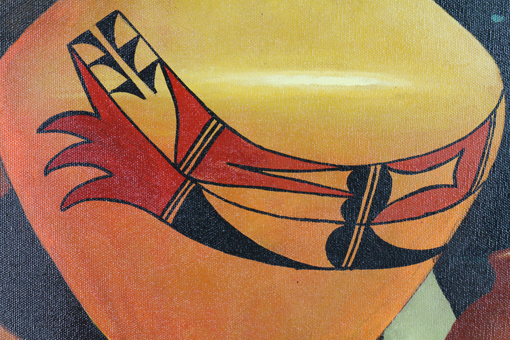 Framed and Signed Oil on Canvas of a Southwstern-Themed Still Life by Peter K Williams