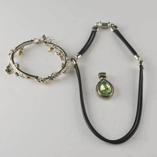 Brighton Bracelet, Flexible Choker and Pear Shape Costume Pendant
