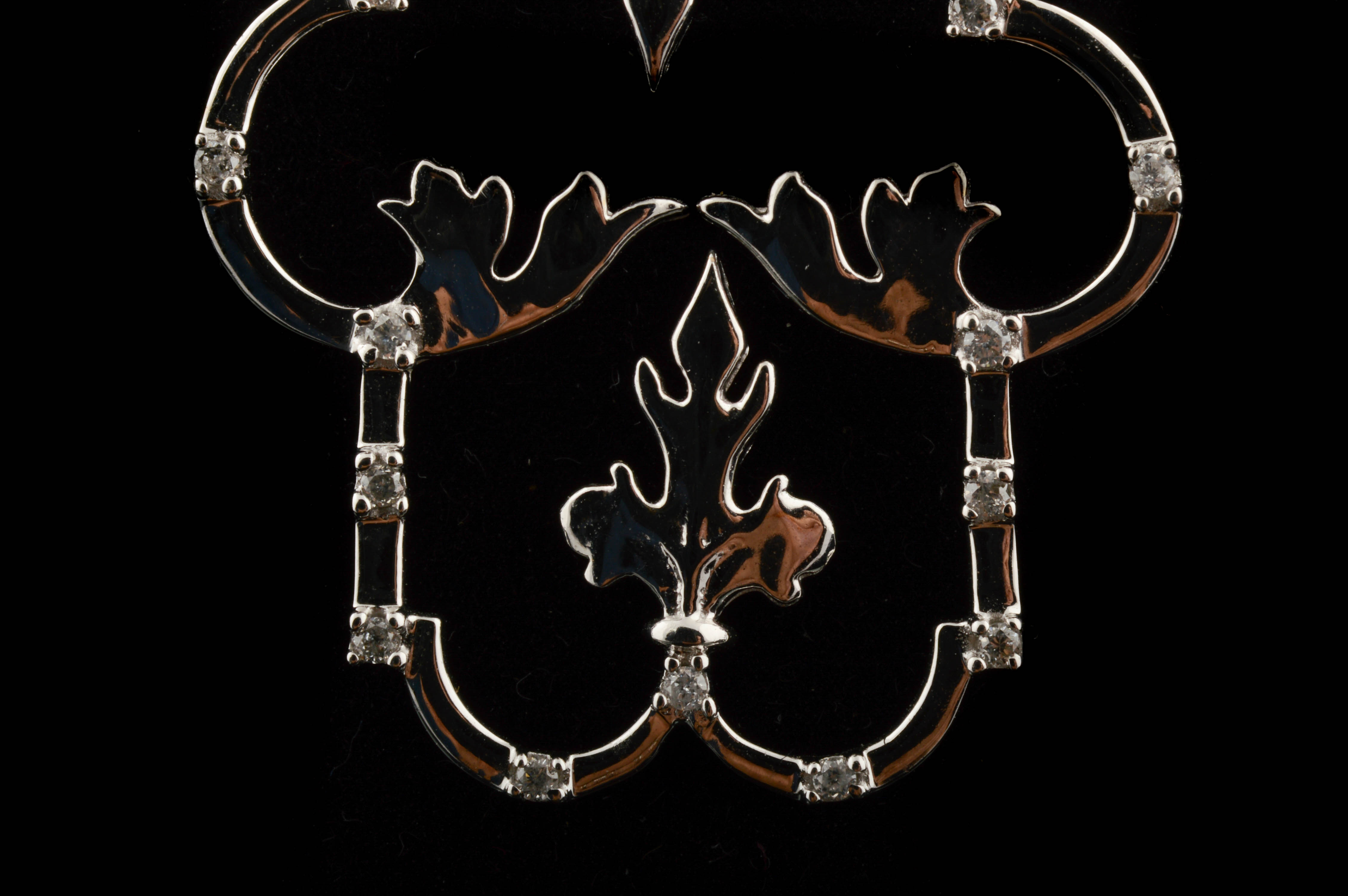 14K White Gold and Diamond Pendant