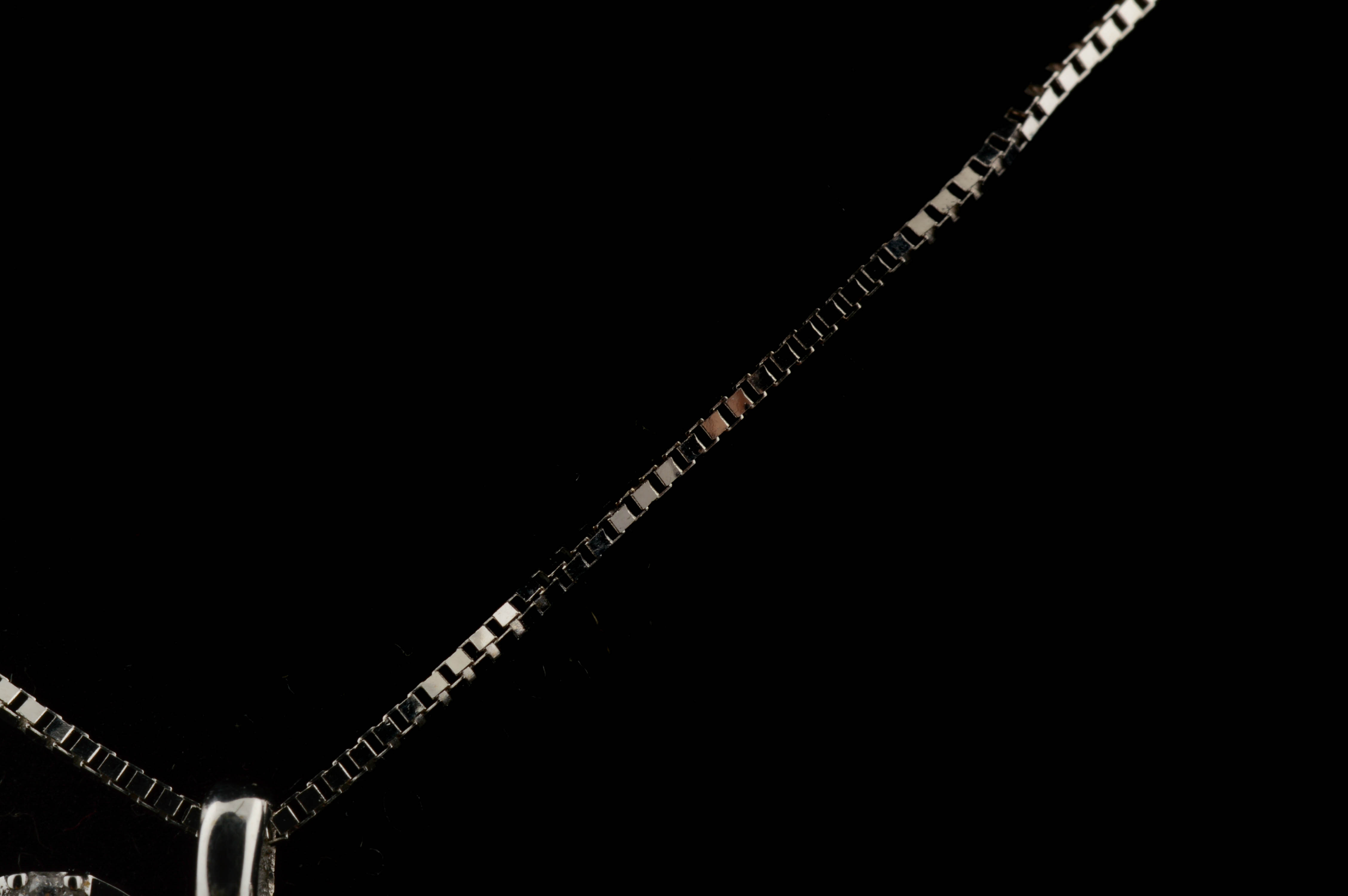 14K White Gold and Diamond Pendant