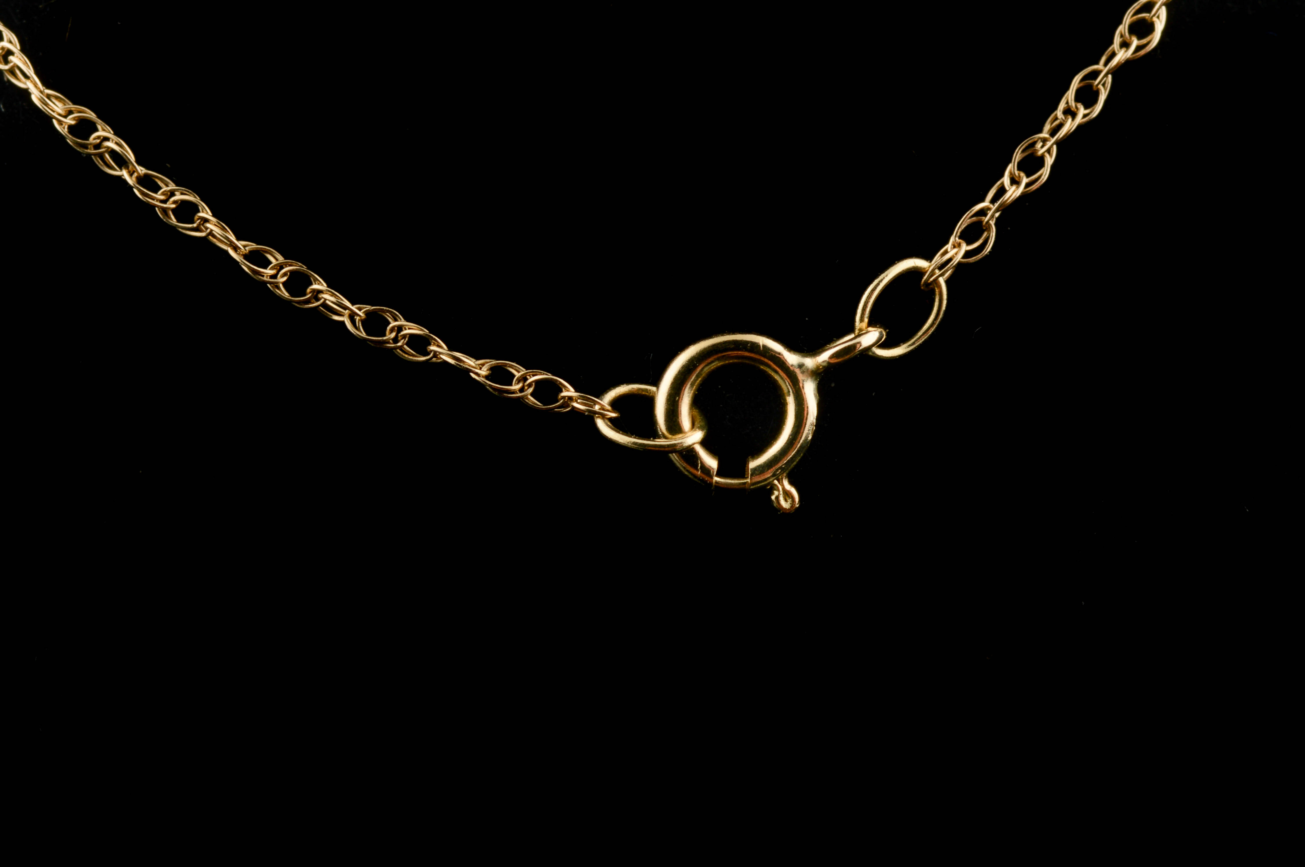 10K Yellow Gold and Diamond Heart Pendant and Chain