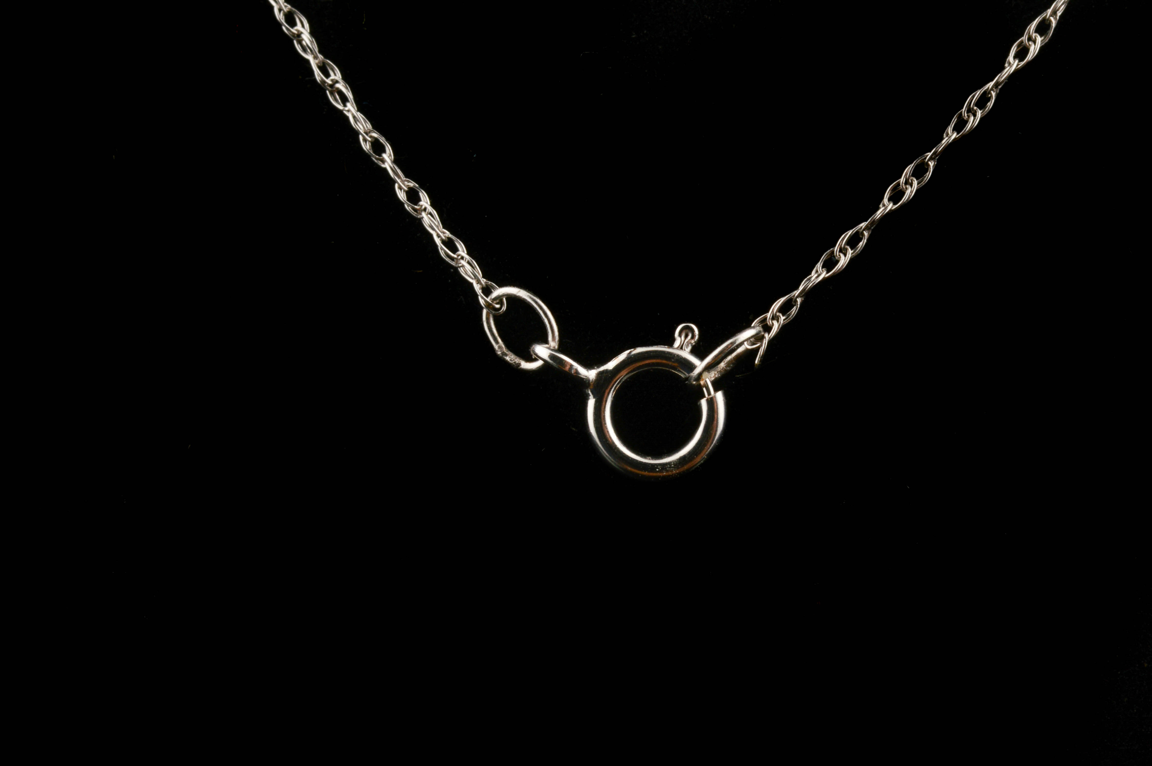 10K White Gold Diamond Star Pendant Necklace