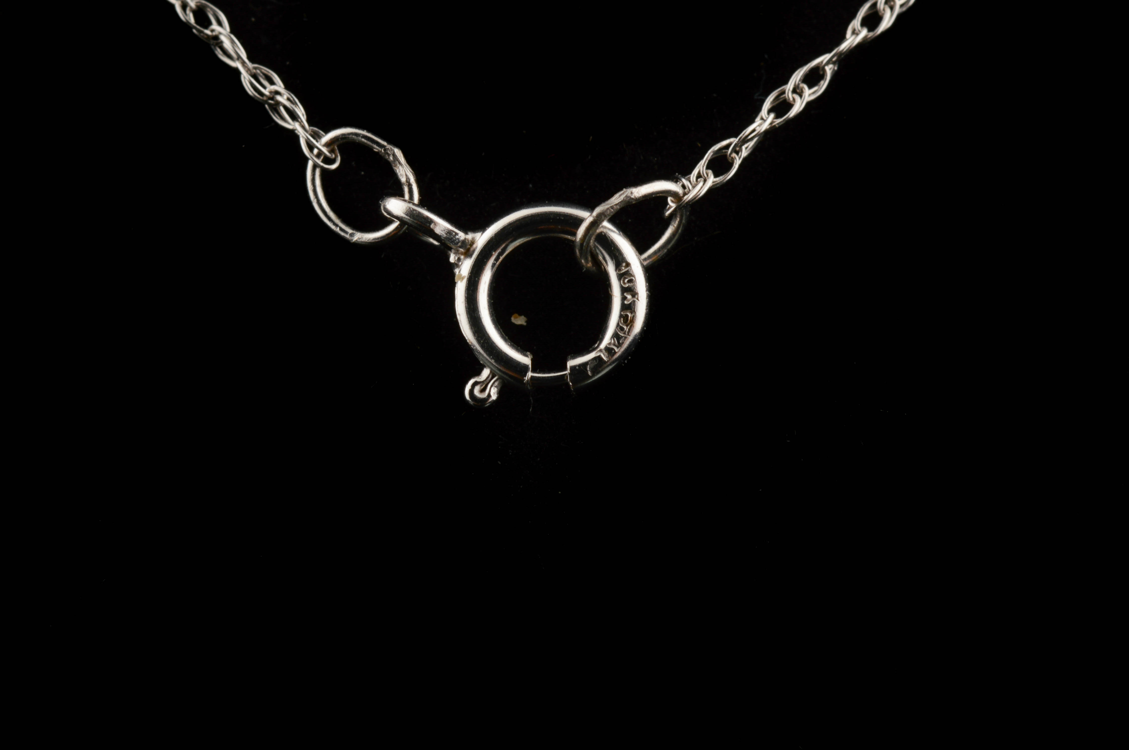 10K White Gold Diamond Star Pendant Necklace