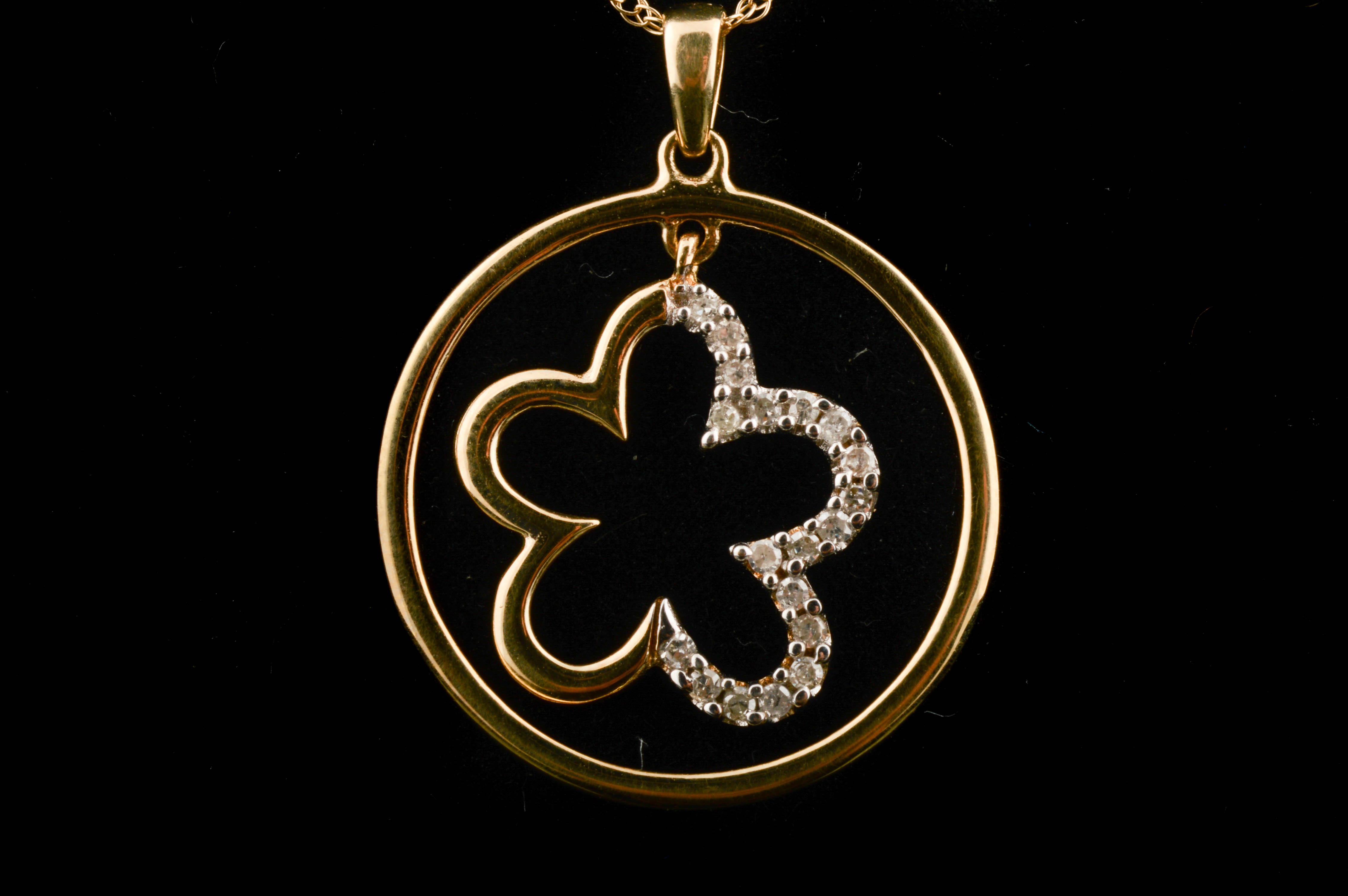 10K Yellow Gold and Diamond Pendant
