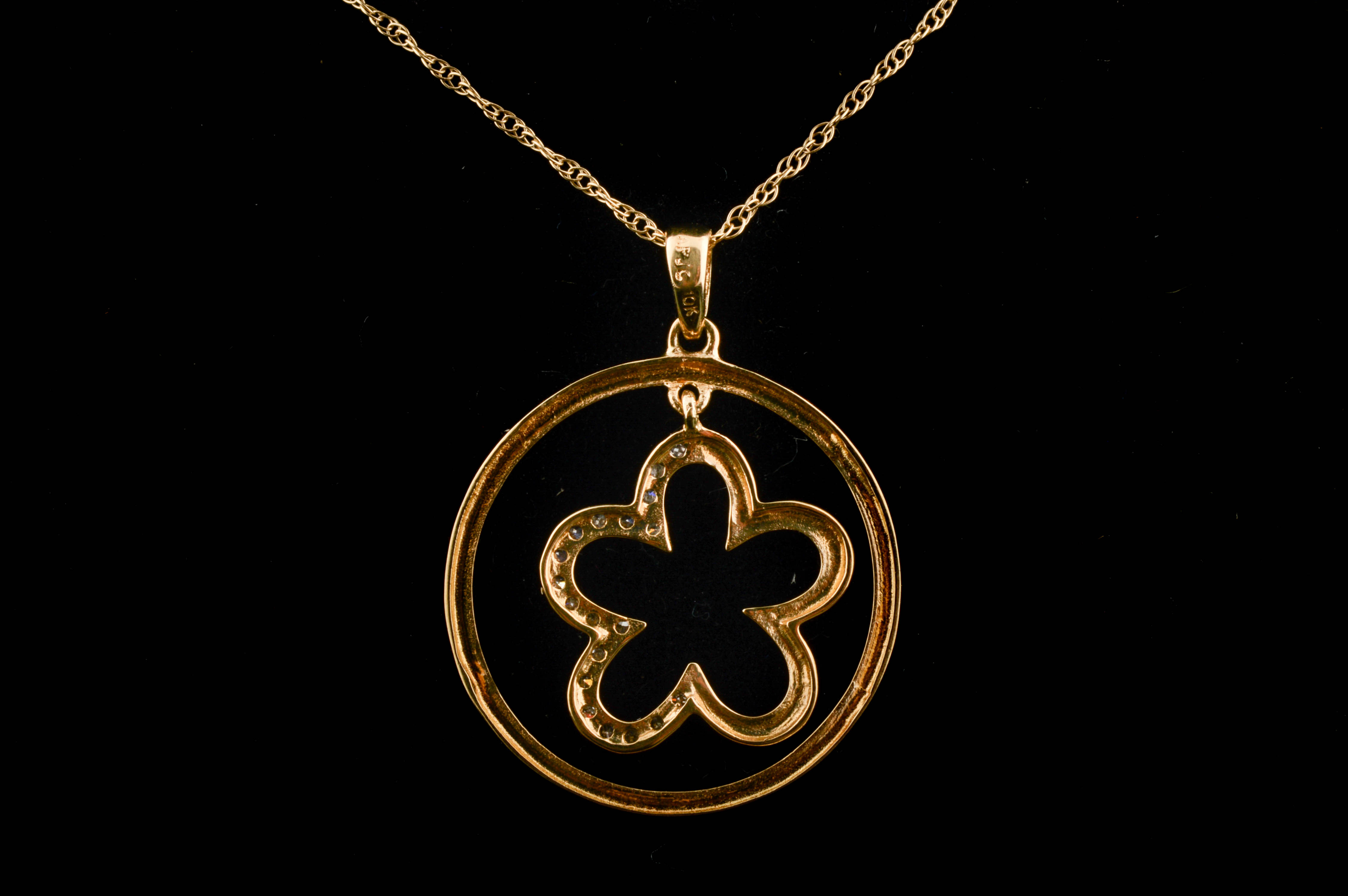10K Yellow Gold and Diamond Pendant