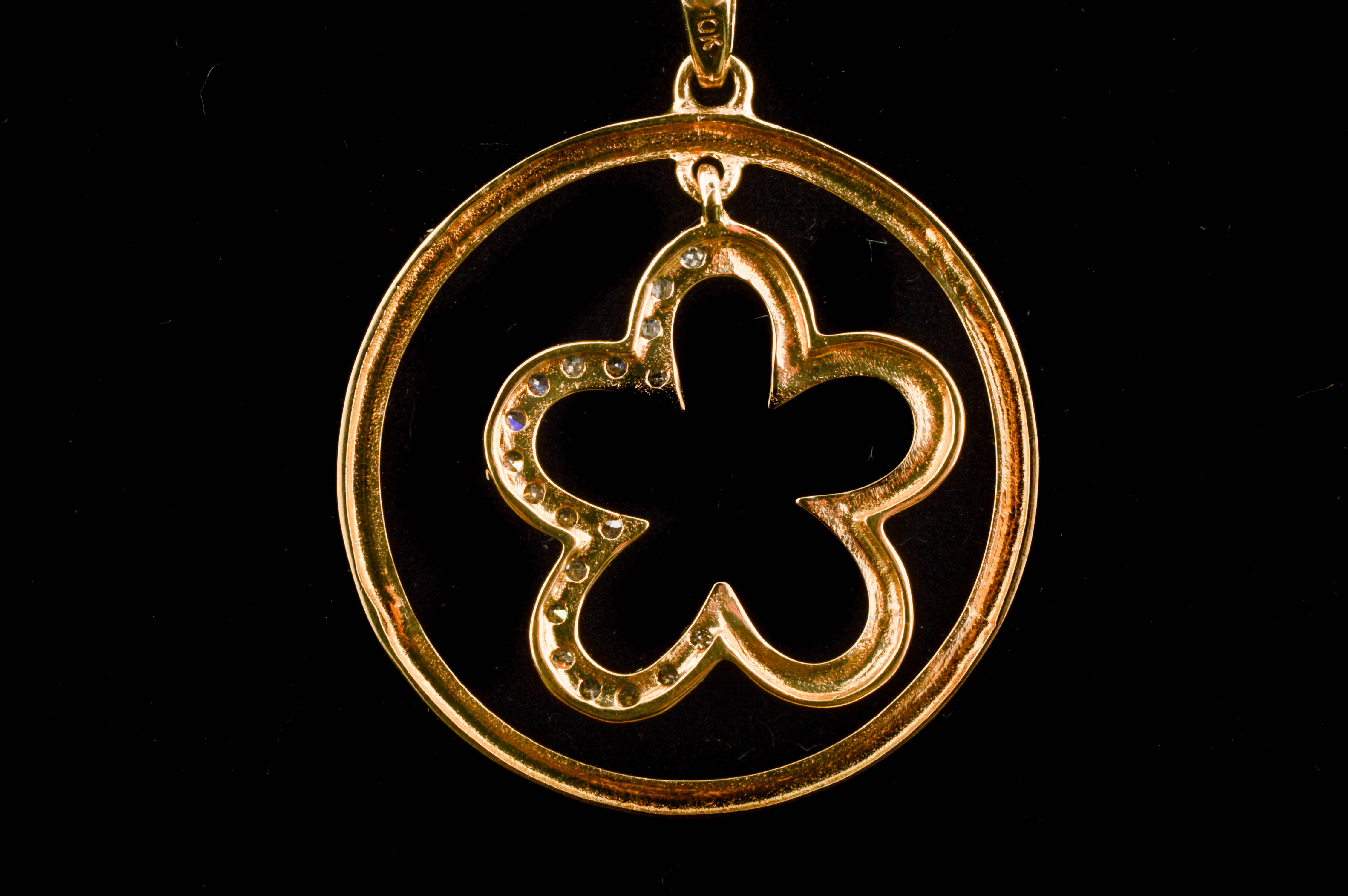 10K Yellow Gold and Diamond Pendant