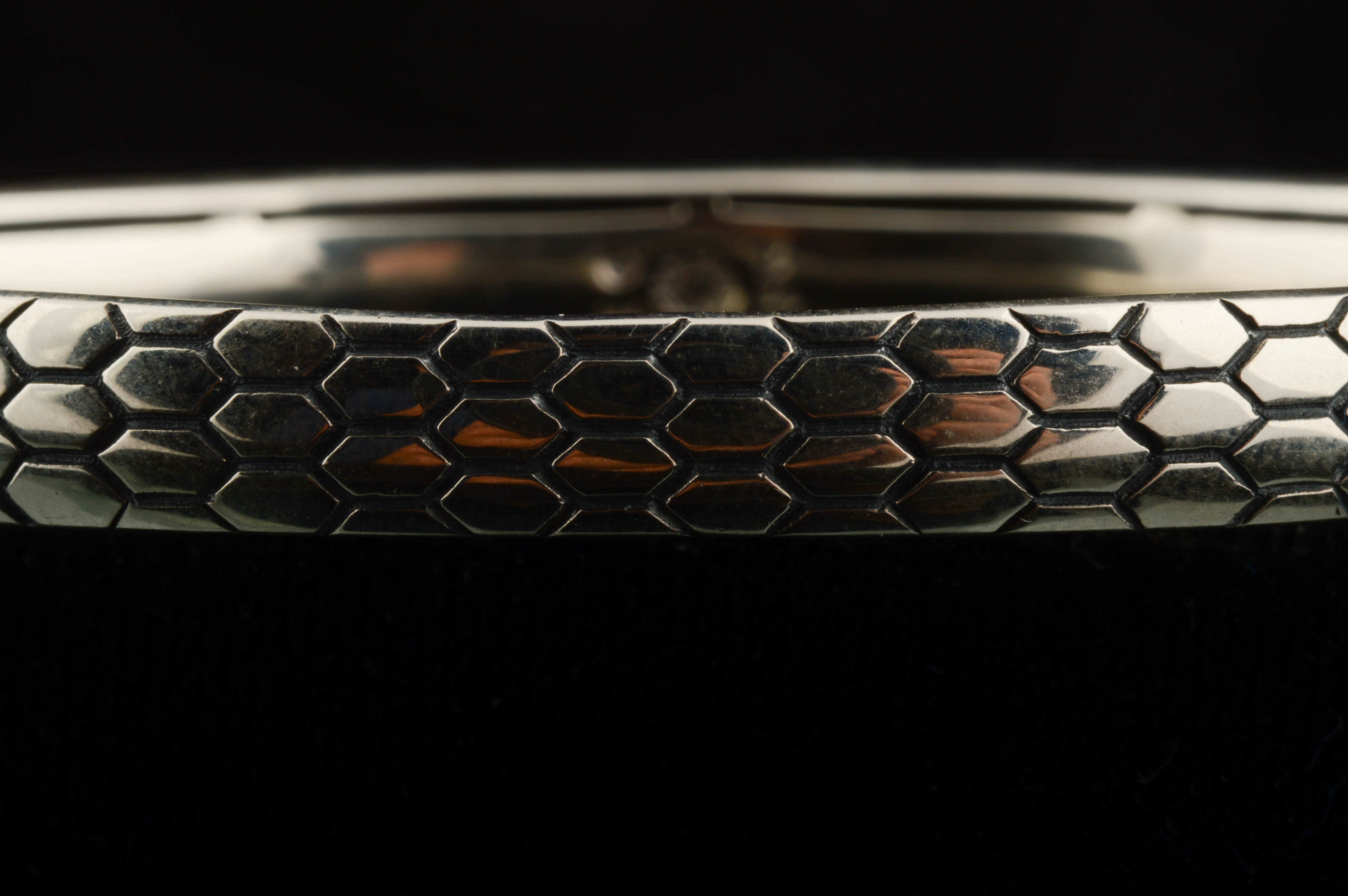 Asch Grossbardt Sterling Silver, 18K Yellow Gold and Gemstones Bangle