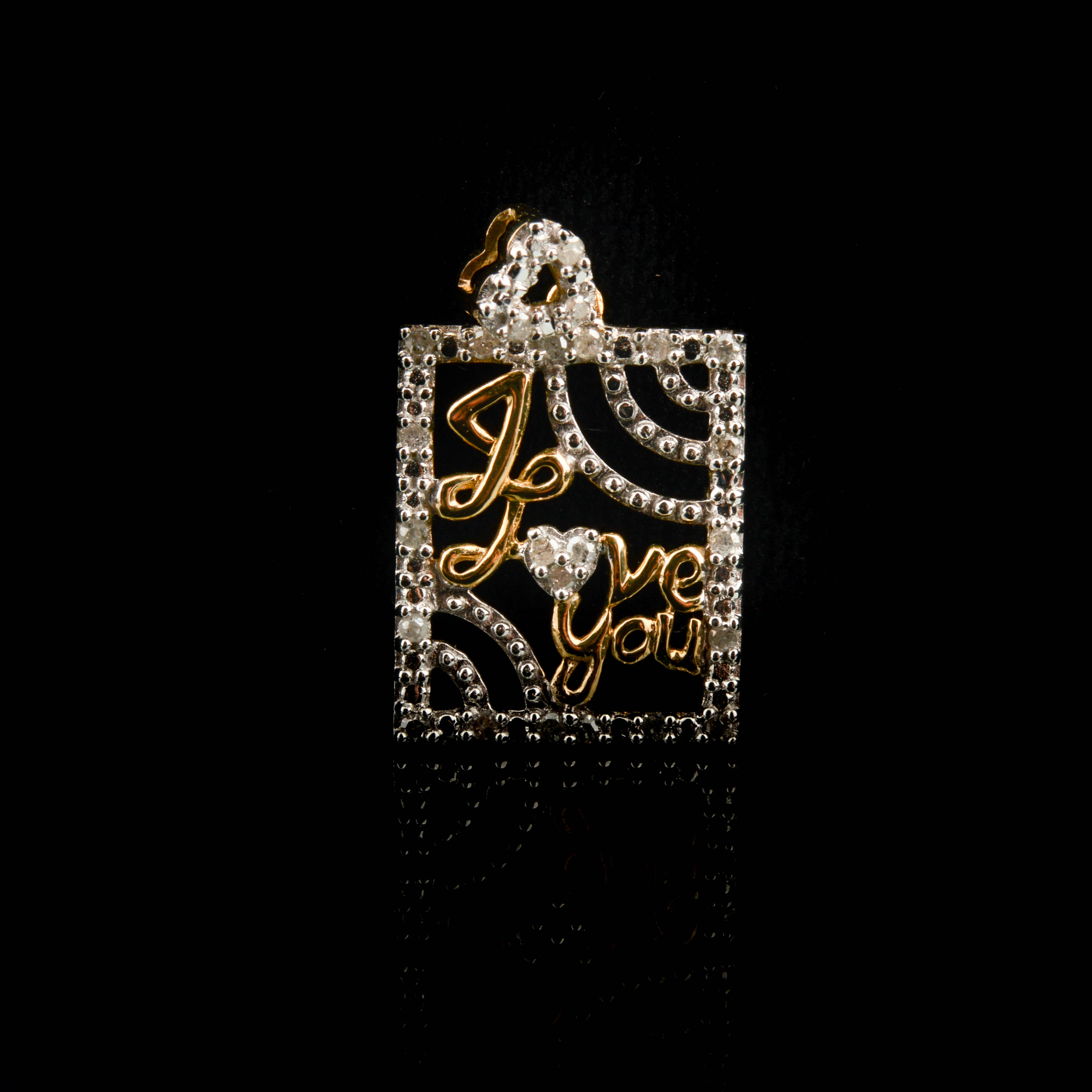 10K Yellow Gold "I Love You" Pendant