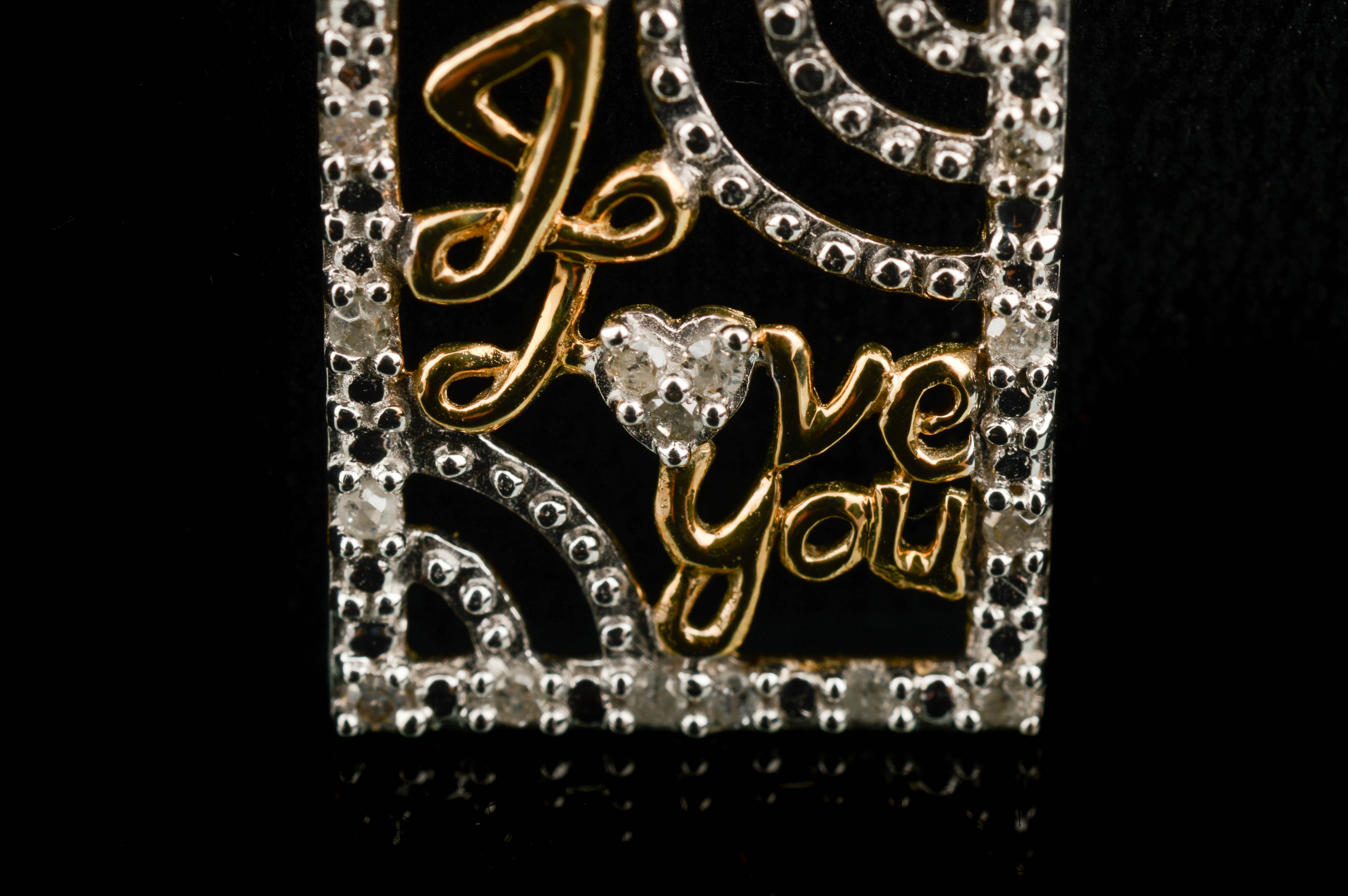 10K Yellow Gold "I Love You" Pendant