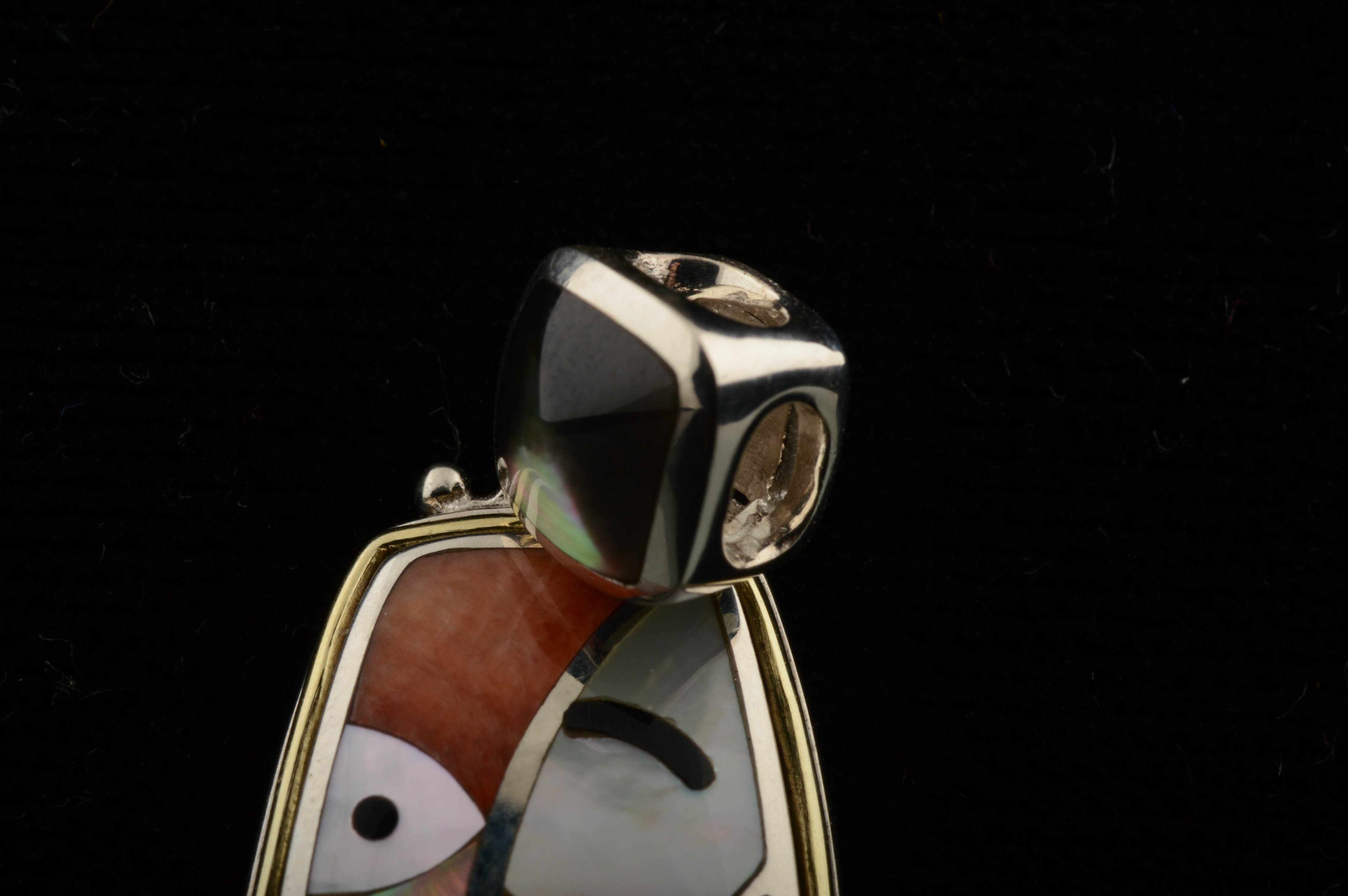 Asch Grossbardt Sterling Silver, 18K Yellow Gold Semi-Precious Gem Stone Pendant