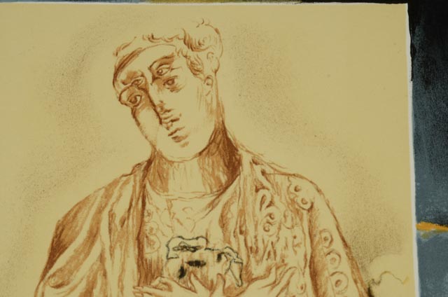 Sandro Chia LE Hand-Pulled Lithograph "Man with Four Eyes"