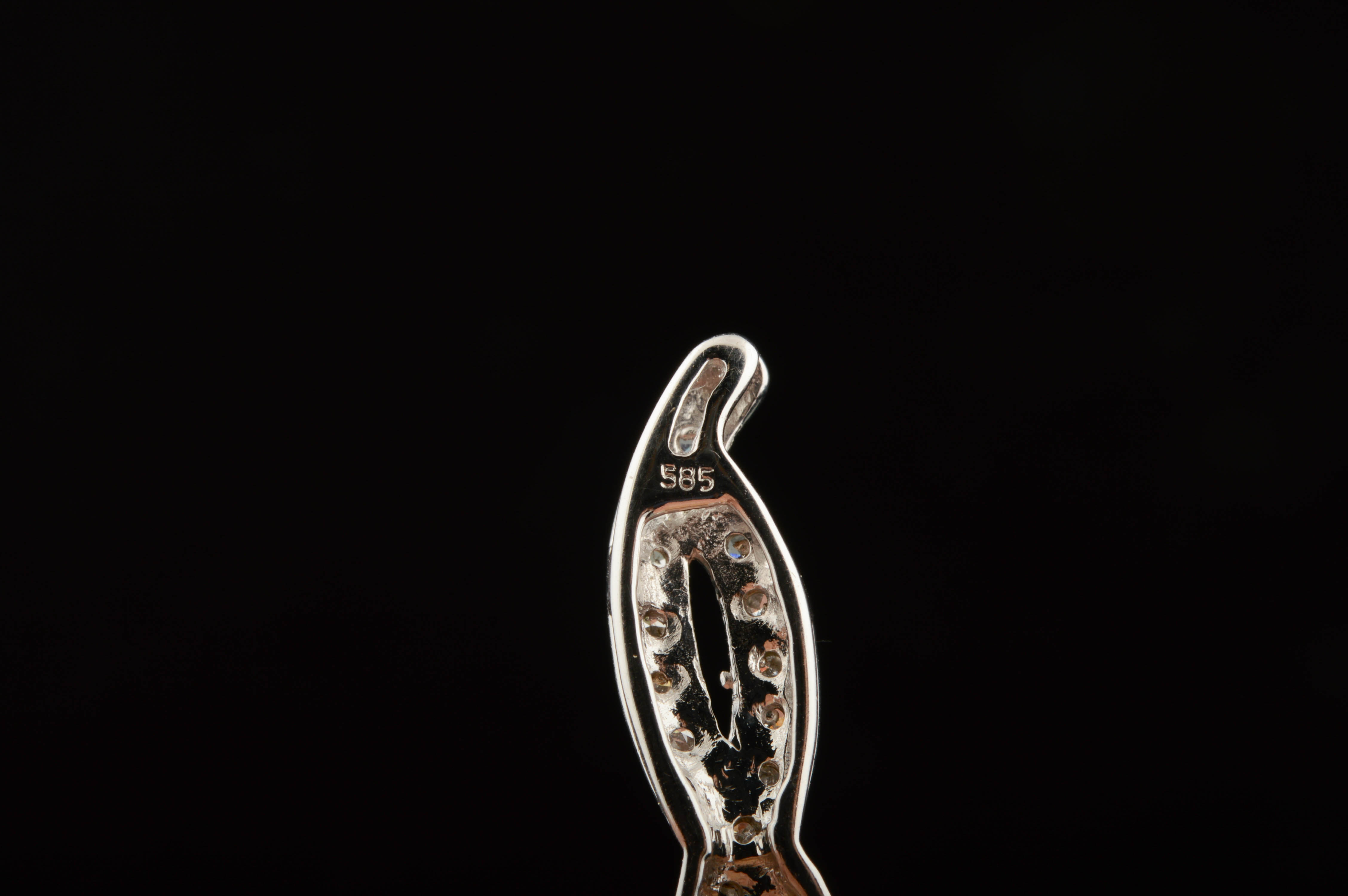 14K White Gold Diamond and Black Pearl Pendant