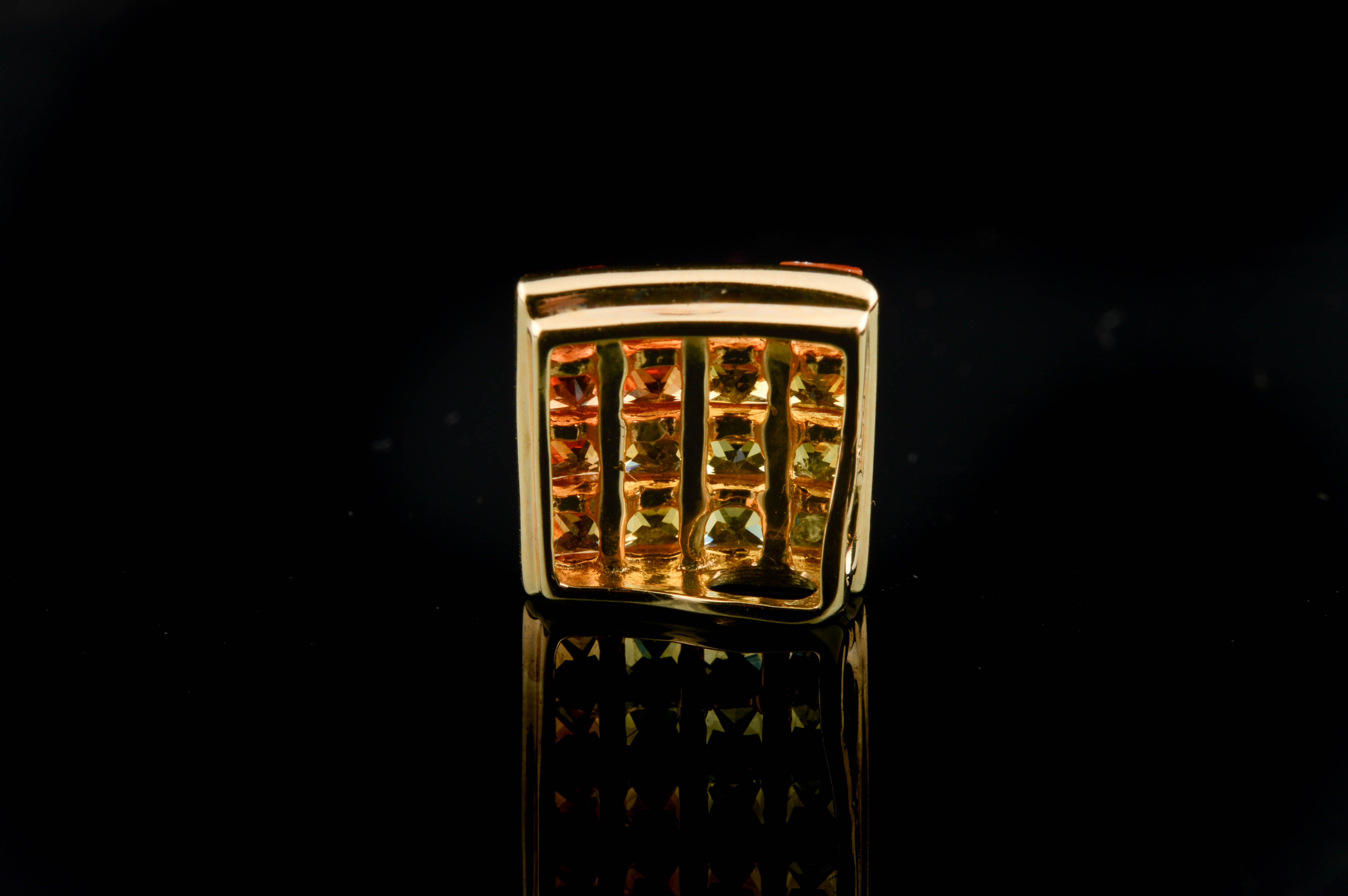 14K Yellow Gold and Multi-Colored Sapphire Pendant