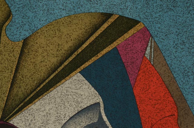 Mihail Chemiakin Color Lithograph "Double Portrait, Rebecca with Mask"