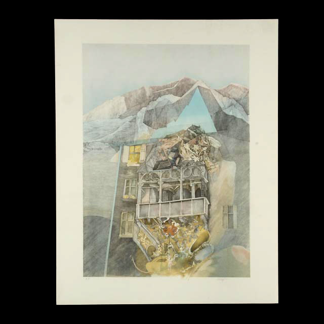 Anton Krajnc Limited Edition Lithograph "Golden Rose of Innsbruck"