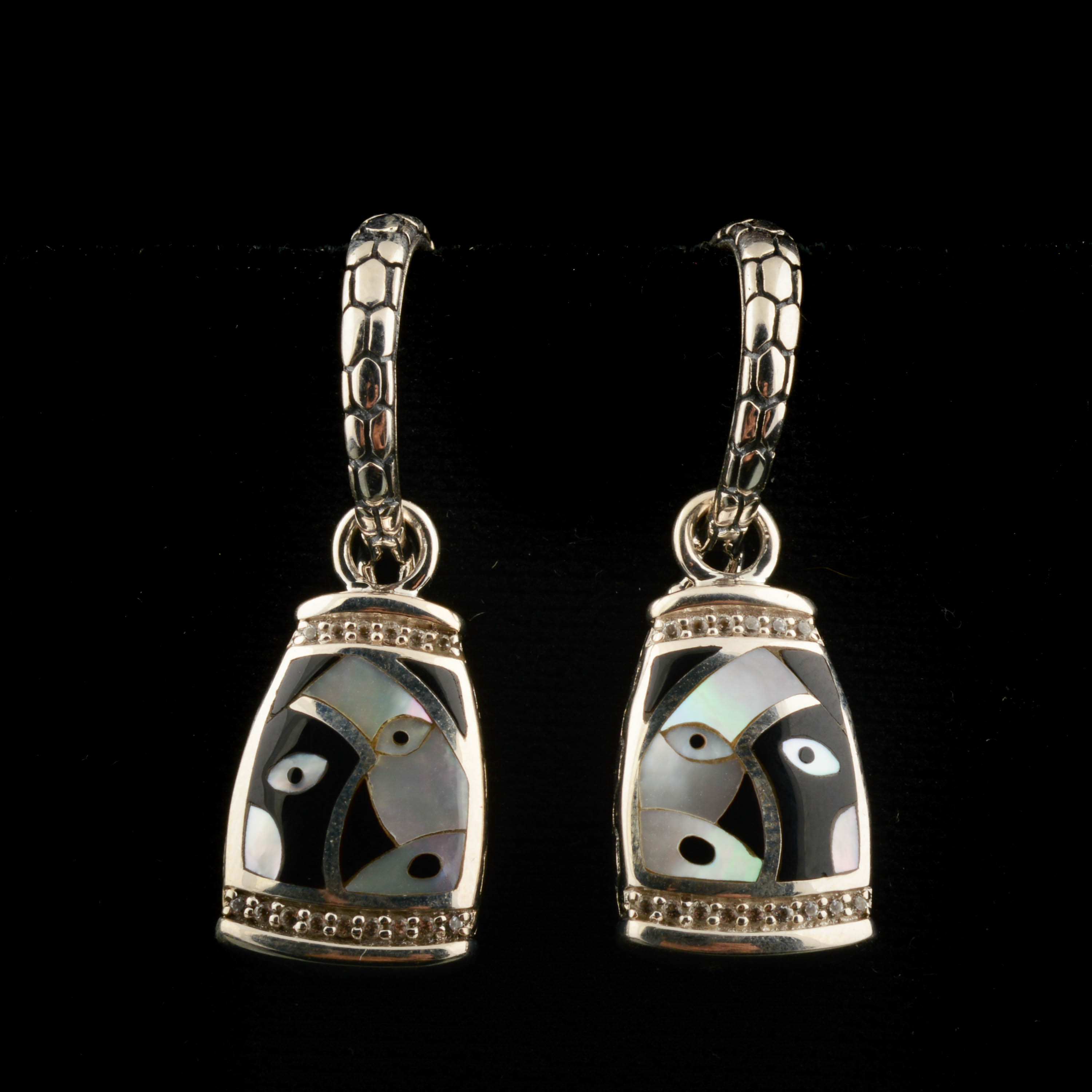 Asch Grossbardt Sterling Silver Semi-Precious Gem Stones Earrings