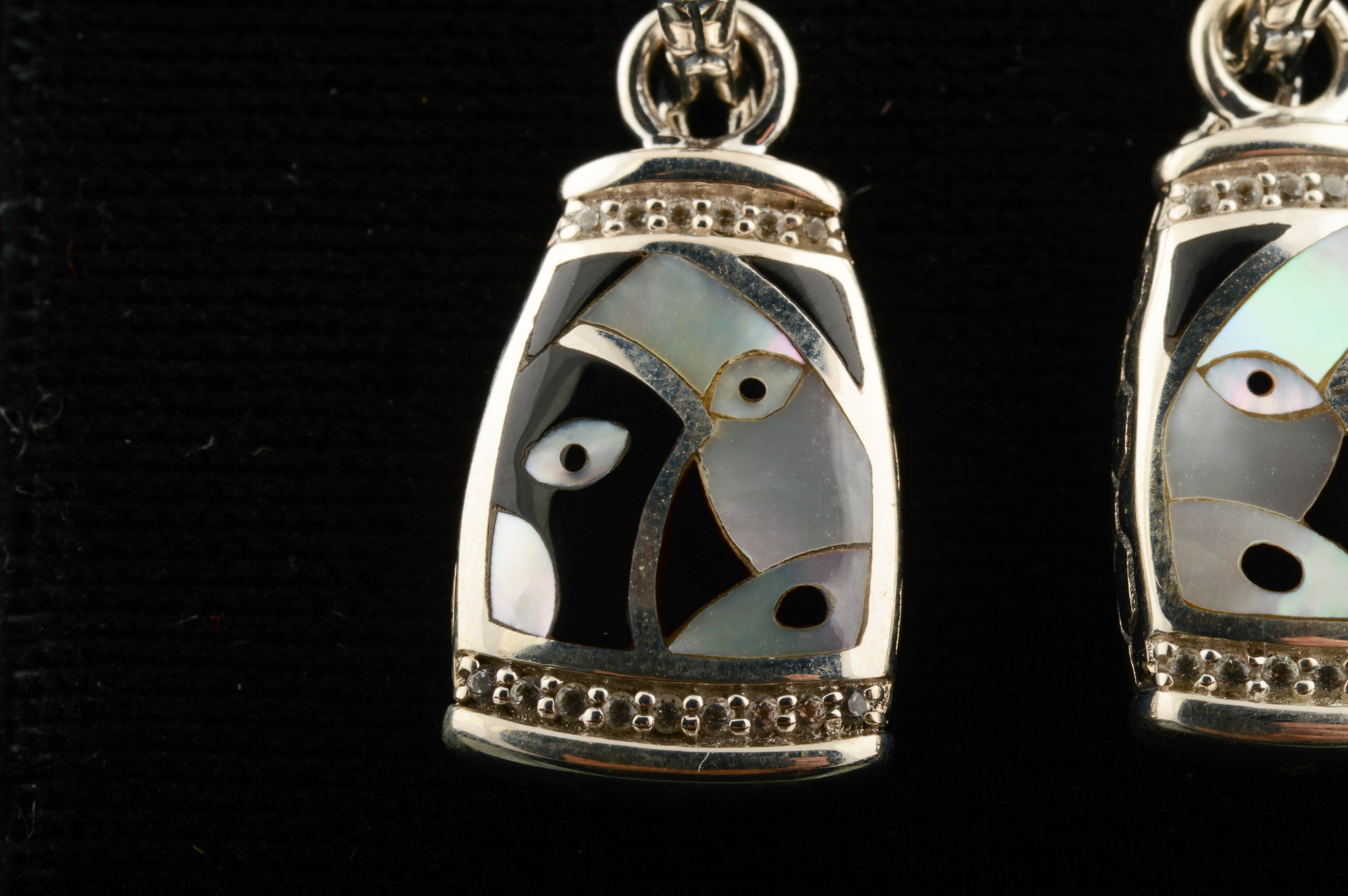 Asch Grossbardt Sterling Silver Semi-Precious Gem Stones Earrings