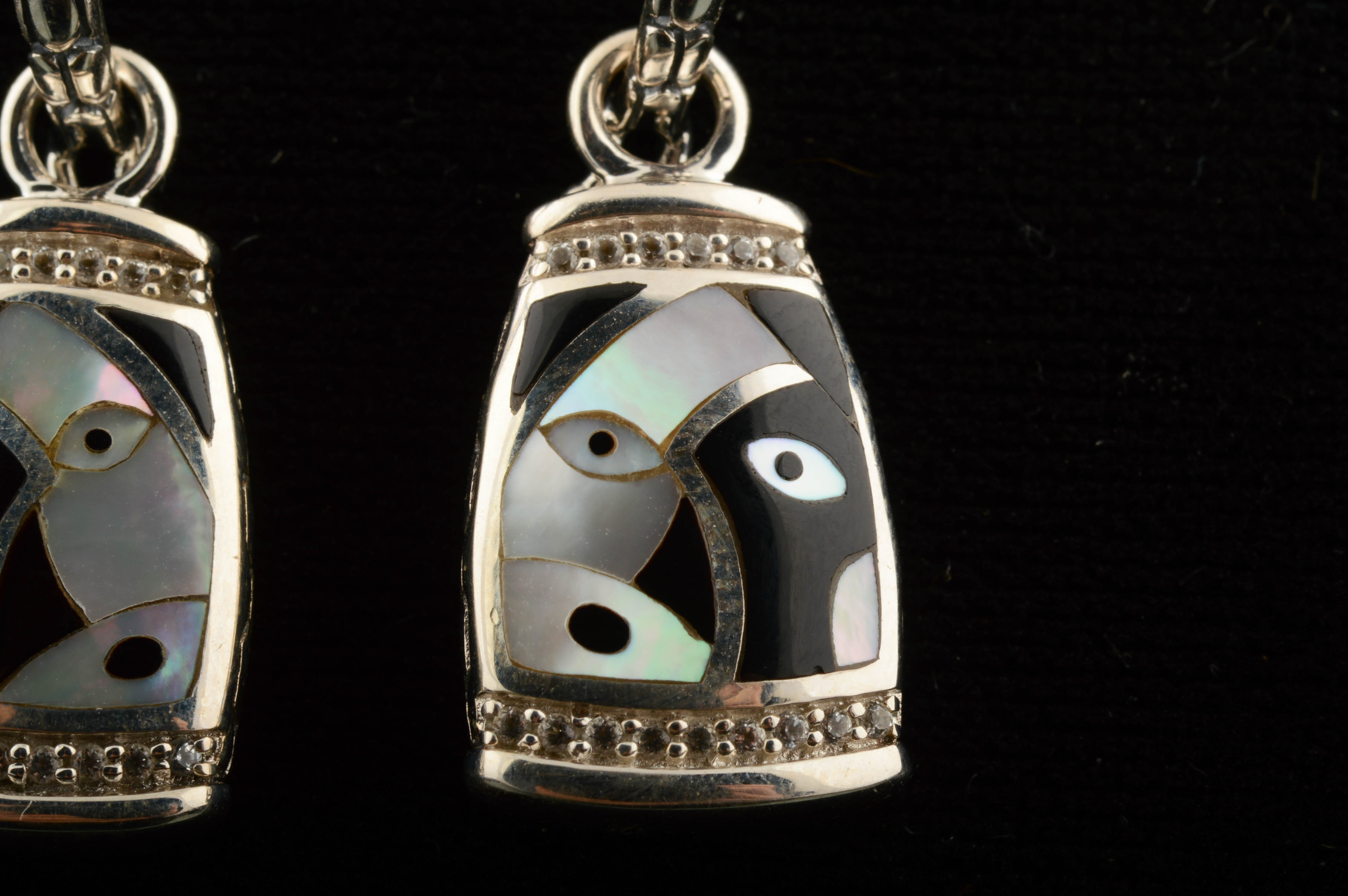 Asch Grossbardt Sterling Silver Semi-Precious Gem Stones Earrings