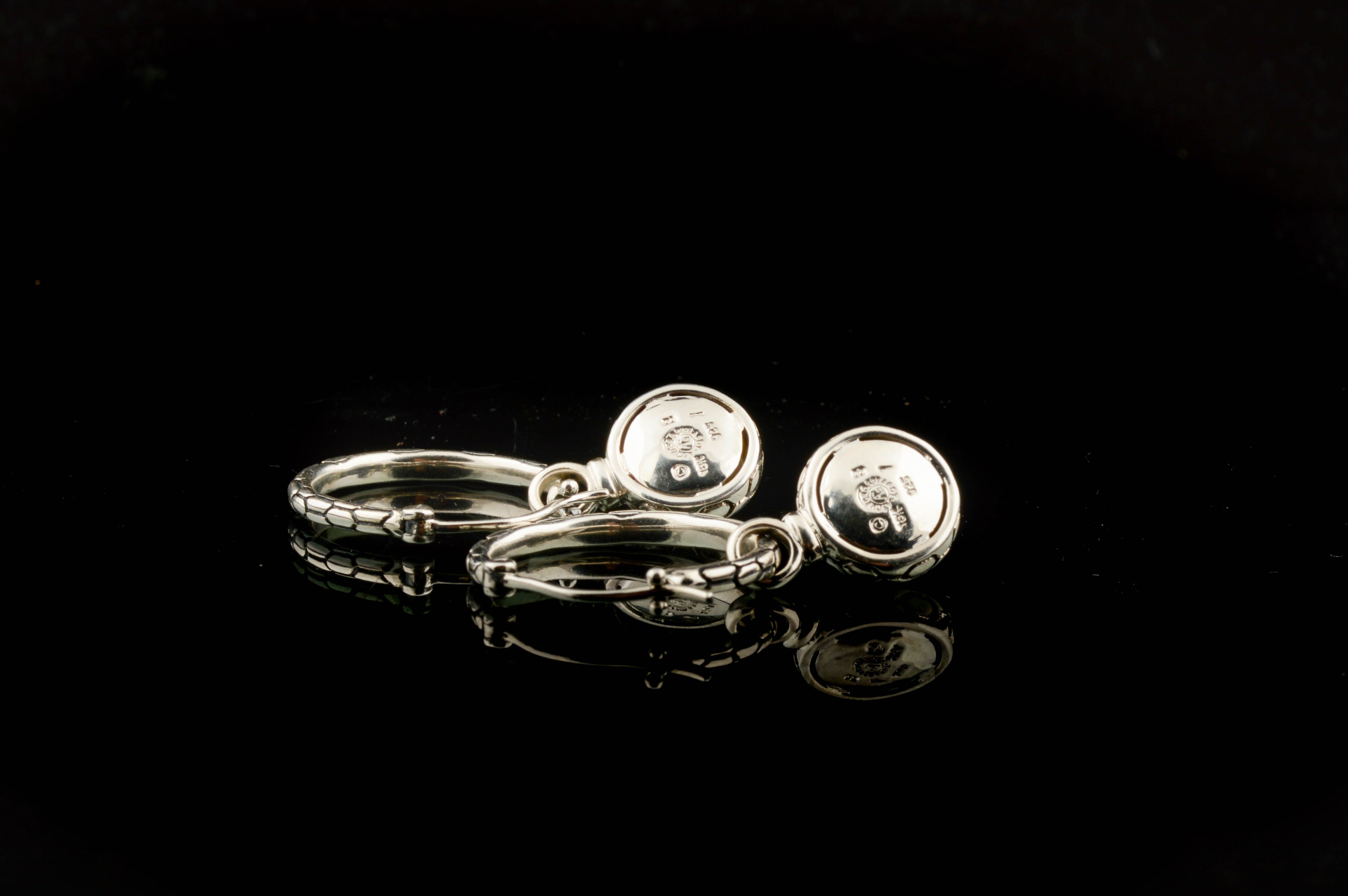 Asch Grossbardt Sterling Silver, 18K Yellow Gold Agate Earrings