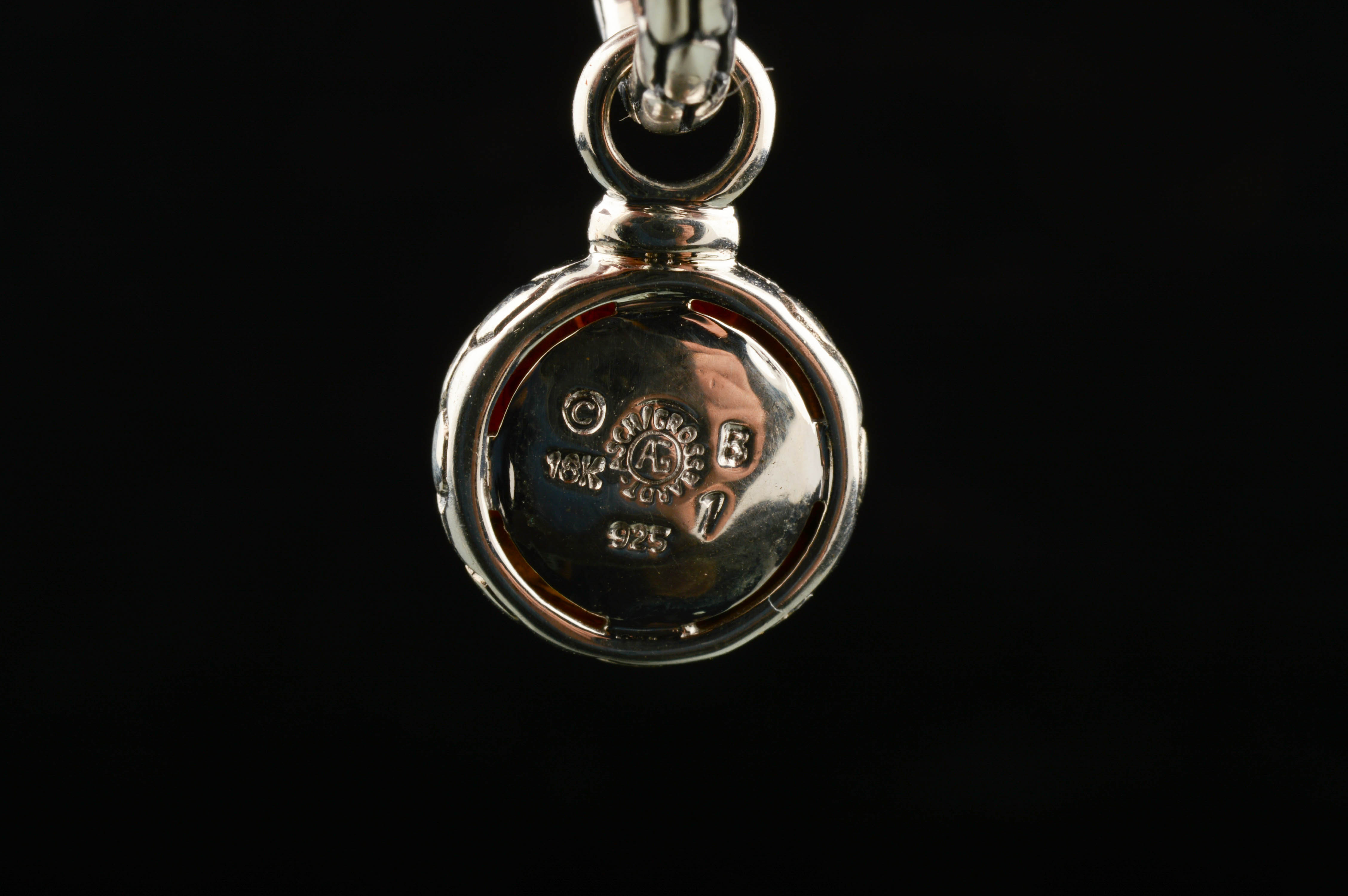 Asch Grossbardt Sterling Silver, 18K Yellow Gold Agate Earrings