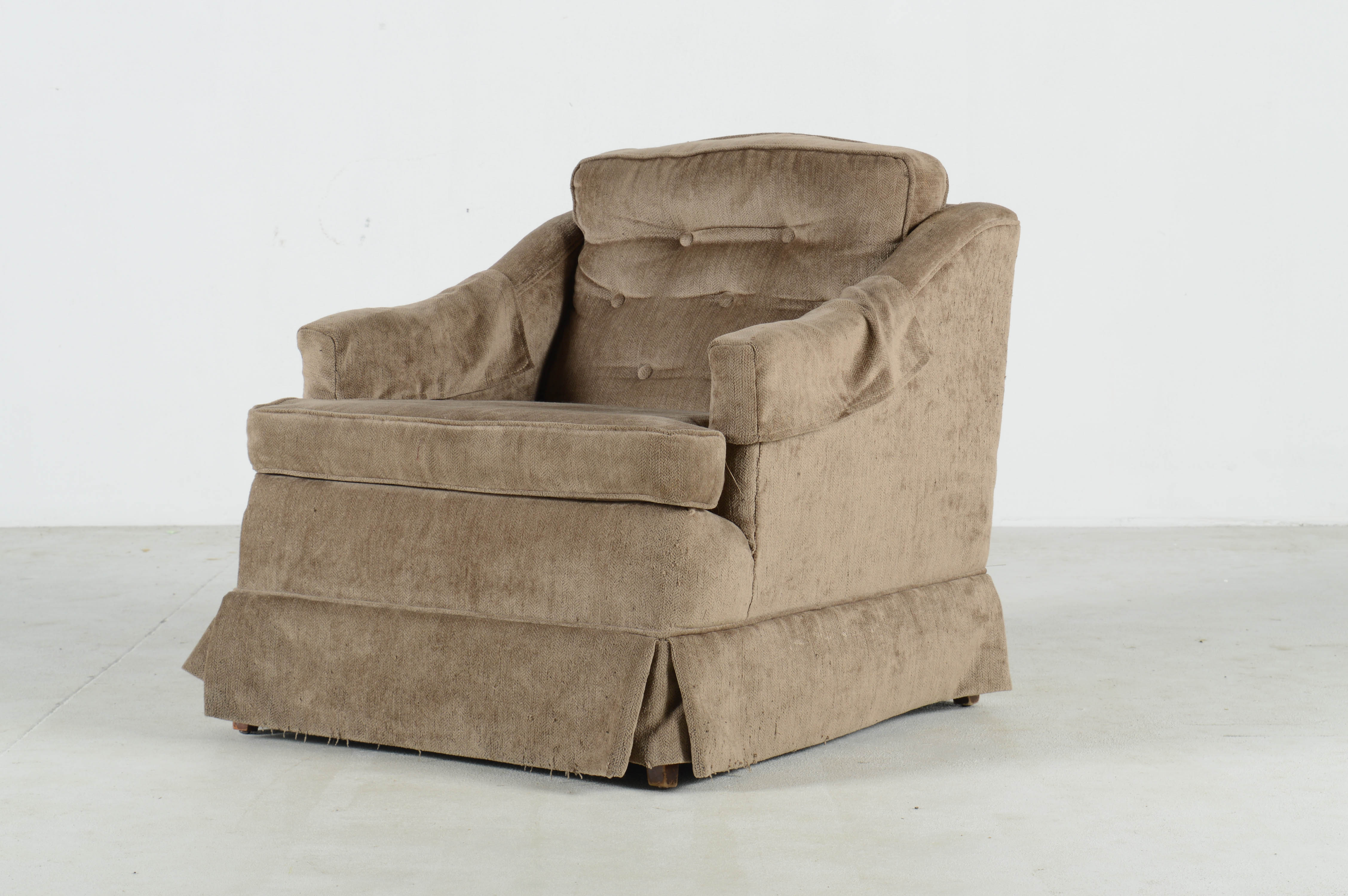 Velour Upholstered Club Chairs
