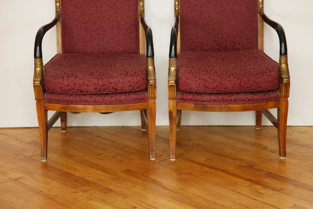 French Empire Style Fauteuil Armchairs