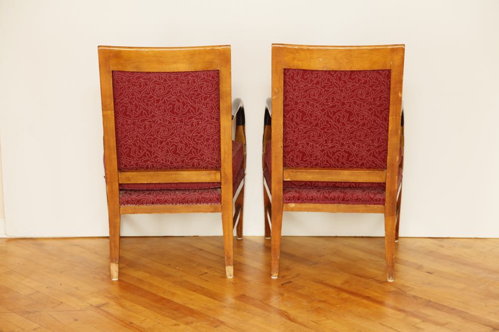 French Empire Style Fauteuil Armchairs