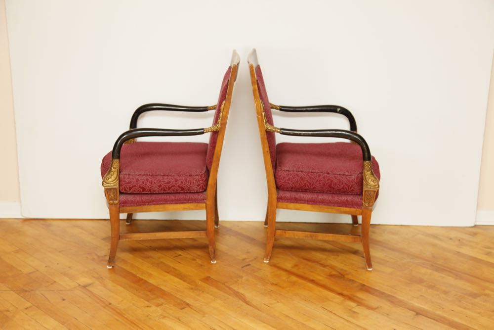 French Empire Style Fauteuil Armchairs