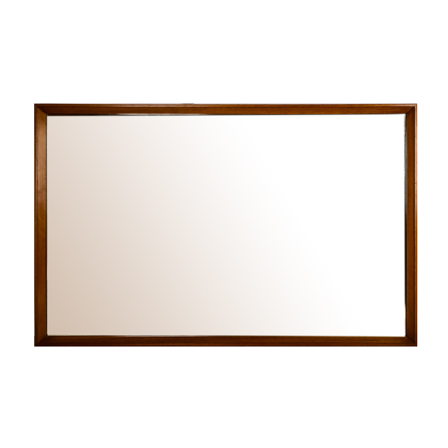 Rectangular Wall Mirror with Raised Edge Wood Frame