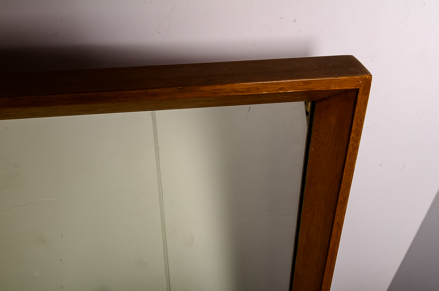 Rectangular Wall Mirror with Raised Edge Wood Frame