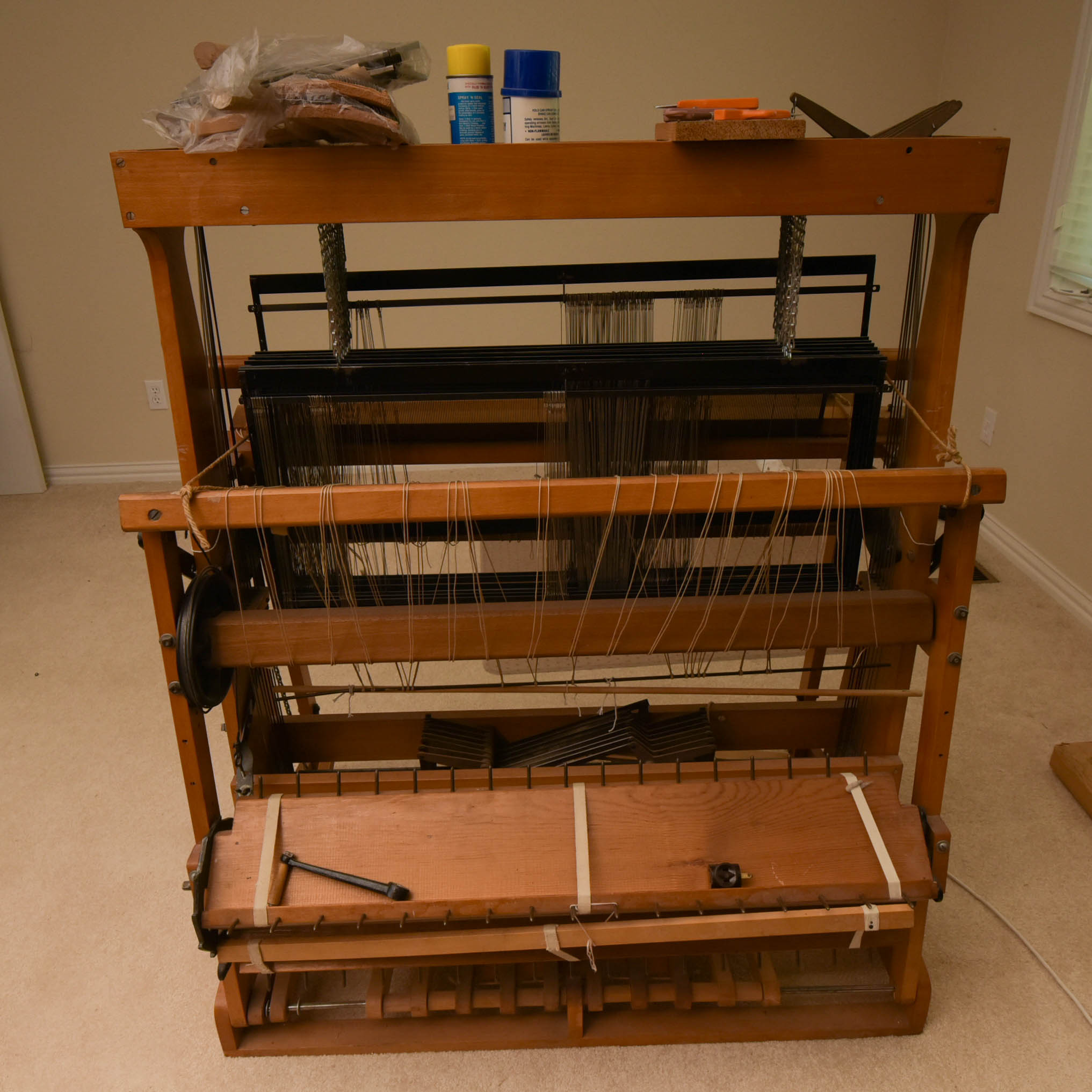 Wooden Foot Treadle Floor Loom
