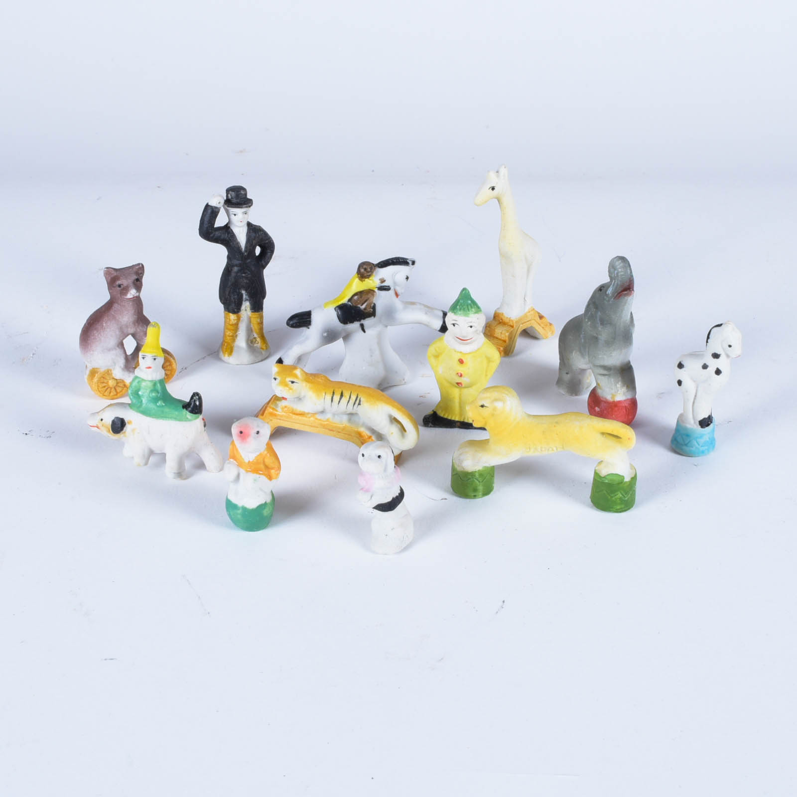 Collection of Hand-Painted Bone China Circus Figurines