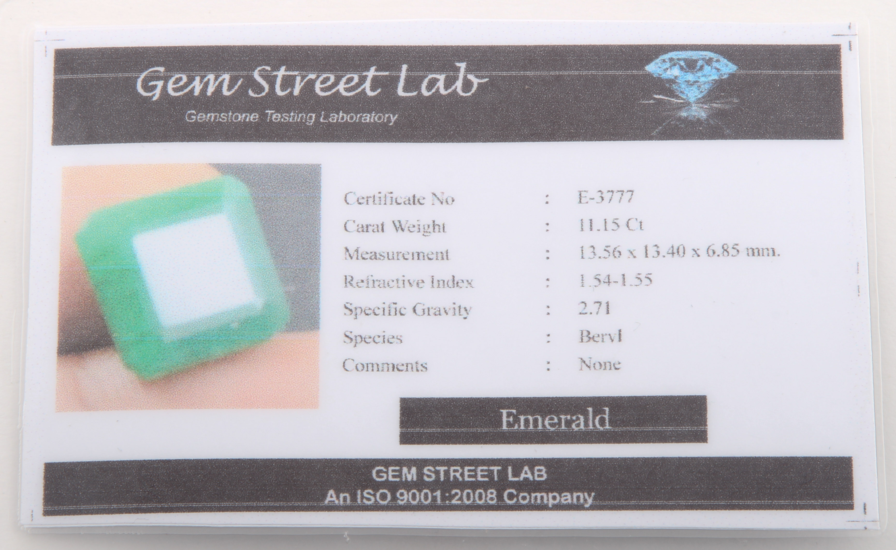 11.15 CT Loose Emerald Gemstone