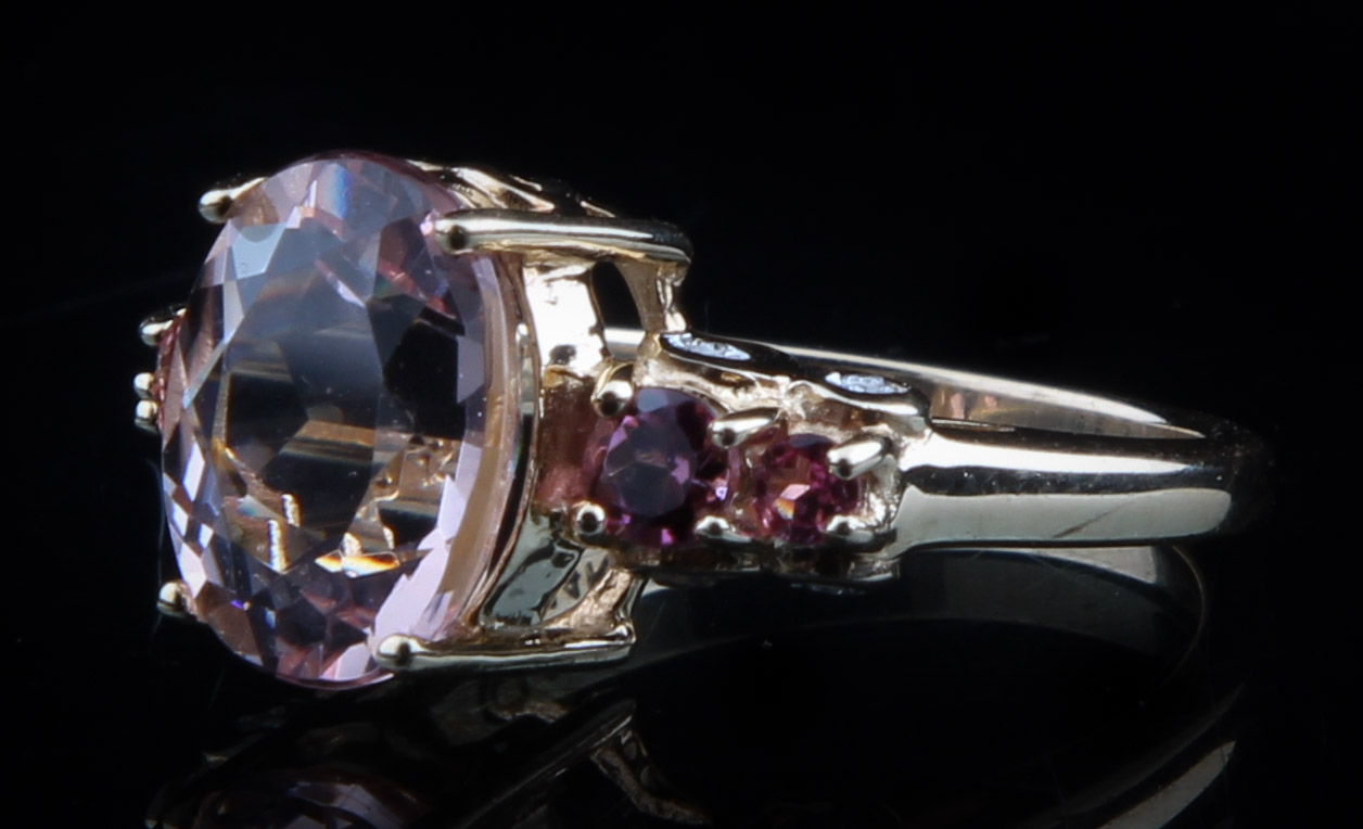 14K Yellow Gold Ring with Morganite and Rubellite